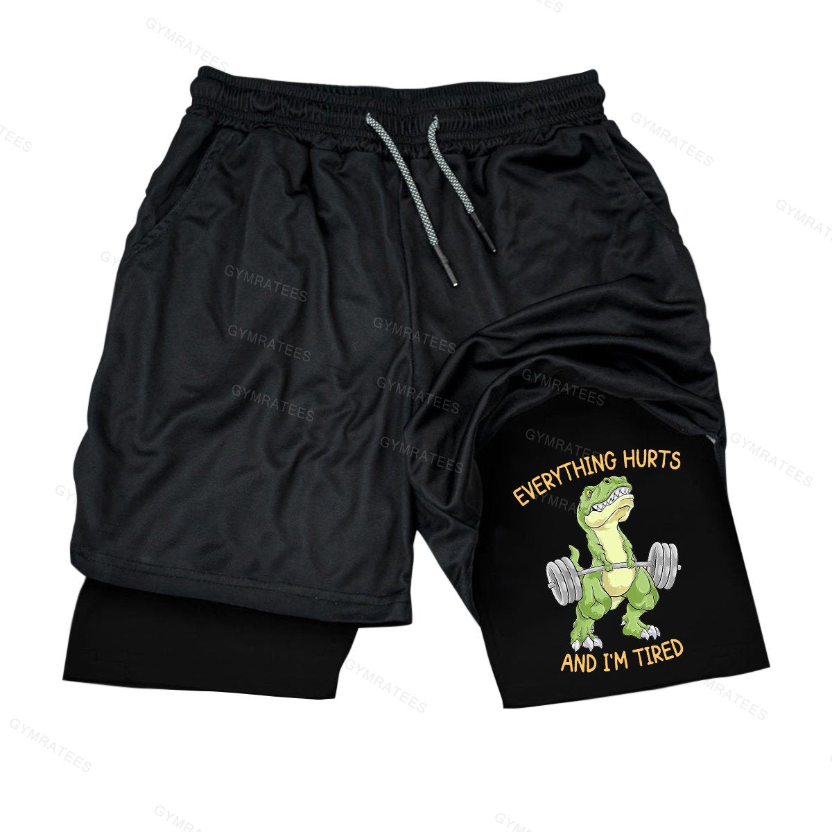 Everything Hurts And I'm Tired Weightlifting Dinosaur Gym Shorts